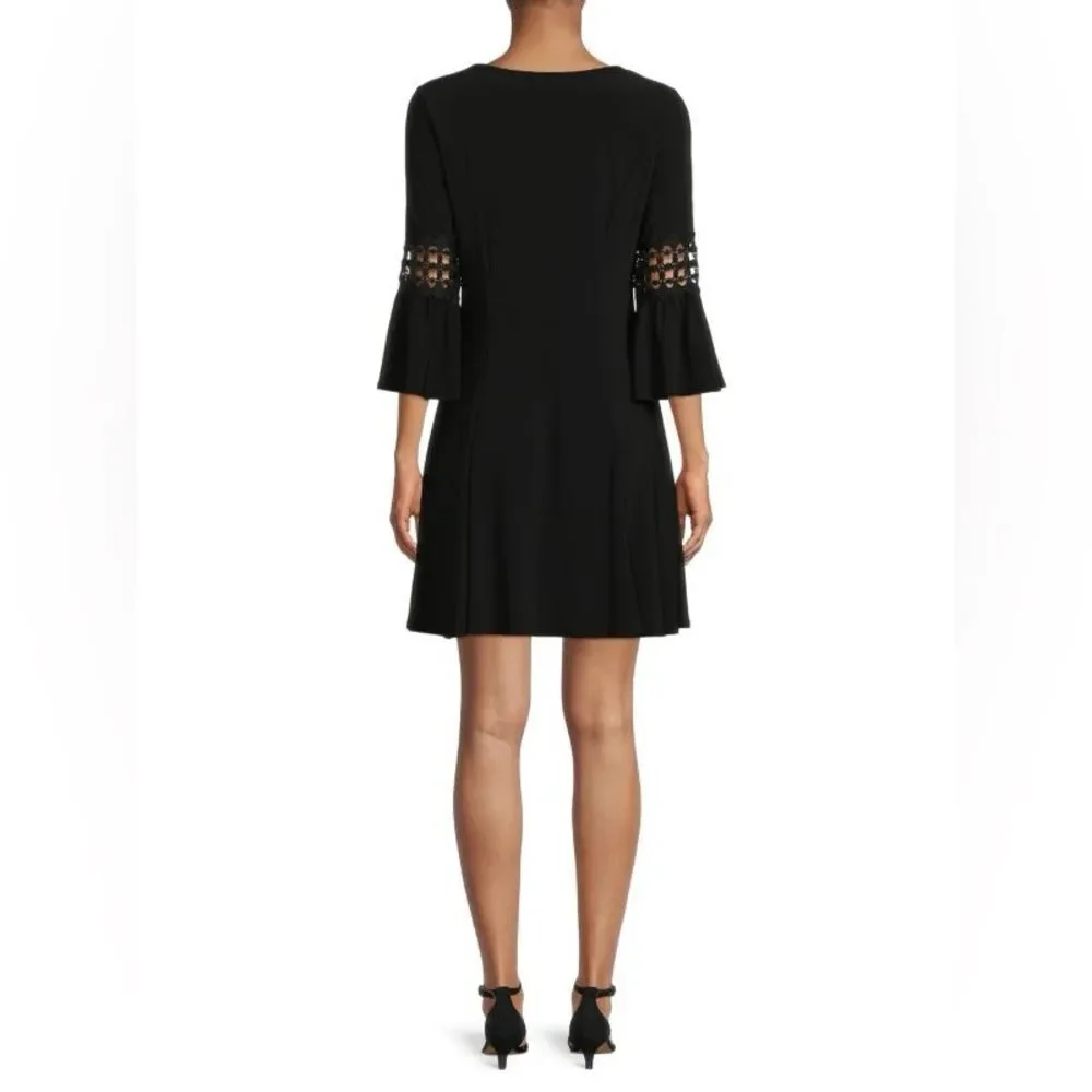 TASH+SOPHIE Lace‎ Trim Mini A Line Dress black size M NWT